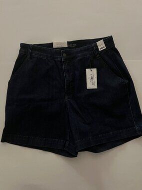 Judy Blue Trouser Shorts Dark Wash High Waist Stretch NWT D1126